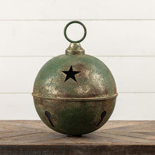 Load image into Gallery viewer, Jumbo Oversized Rustic Green Sleigh Jingle Bell ~ Extra Large 15.75&quot;