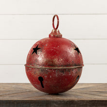 Load image into Gallery viewer, Jumbo Oversized Rustic Red Sleigh Jingle Bell ~ Extra Large 15.75&quot;