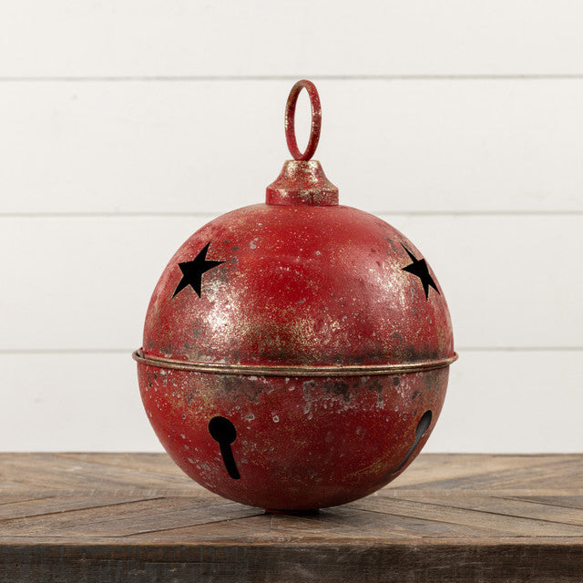 Jumbo Oversized Rustic Red Sleigh Jingle Bell ~ Extra Large 15.75