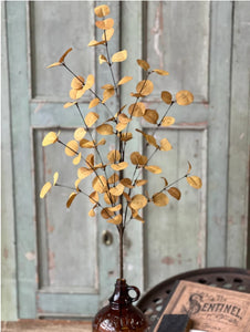 34" Mustard Yellow Penny Leaf Spray