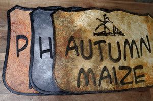 Fall "Haunted House" Metal Sign