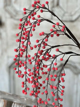 Load image into Gallery viewer, Christmas Resplendent Red Berries Hanging Branch