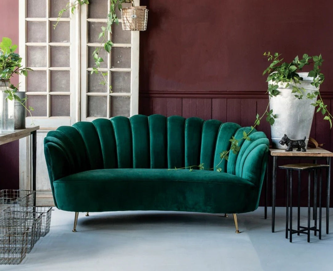 Green Velvet Mermaid Sofa | Vintage Character