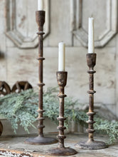 Load image into Gallery viewer, Sahara Taper Candle Holder Set of 3 Distressed Finish