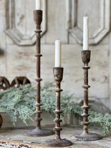 Sahara Taper Candle Holder Set of 3 Distressed Finish