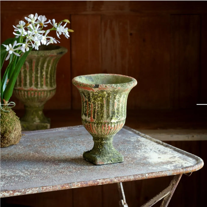 Aged Mossy Garden Urn ~ Small