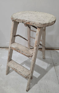 Antique Chippy Stool ~ White