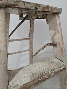 Antique Chippy Stool ~ White