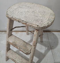 Load image into Gallery viewer, Antique Chippy Stool ~ White