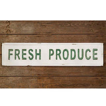 Load image into Gallery viewer, Embossed Metal &quot;Fresh Produce&quot; Sign