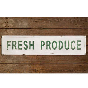Embossed Metal "Fresh Produce" Sign