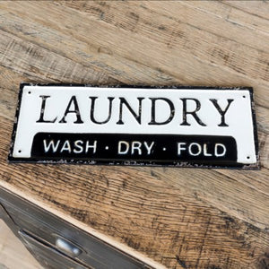 Embossed Metal "Laundry" Sign