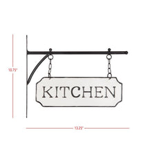 Load image into Gallery viewer, Vintage Style Metal &quot;Kitchen&quot; Sign with Hanging Bar
