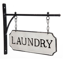 Load image into Gallery viewer, Vintage Style Metal &quot;Laundry&quot; Sign with Hanging Bar