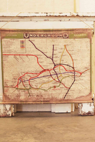 Canvas Map Underground England | Vintage Character