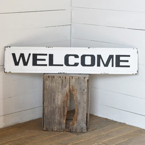 Embossed Metal "Welcome" Sign | Vintage Character