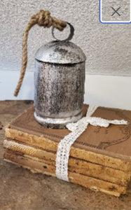 Christmas Cow Metal Cylinder Bell | Vintage Character