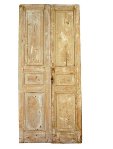 Antique Pair of Egyptian Wood Stripped Pine Doors ~Ships Free
