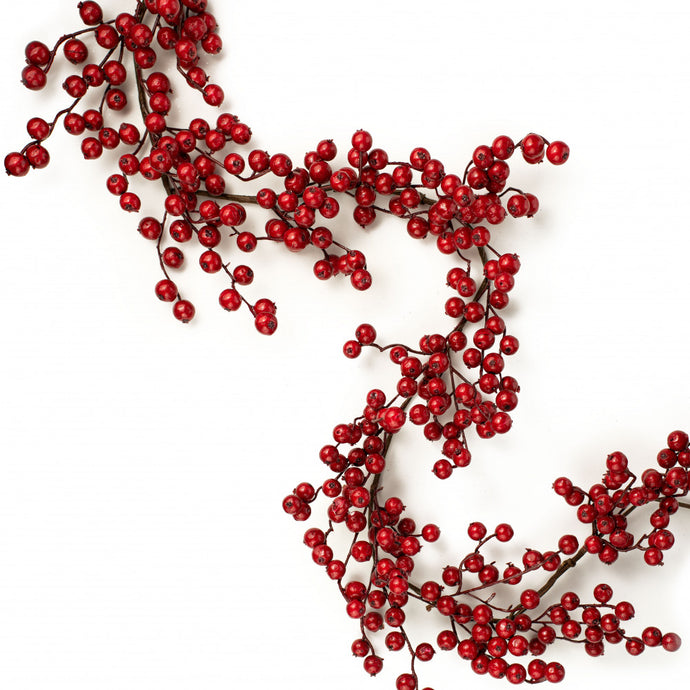 Christmas Holly Crabapple Red Berry Garland