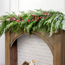 Load image into Gallery viewer, Christmas Snowy Pine Garland 5Ft