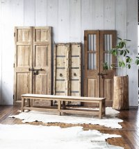 Load image into Gallery viewer, Antique Pair of Bleached Wooden Pine Doors ~Ships Free